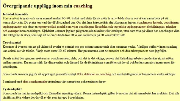 Kent Lundgrens coachinghemsida - &ouml;vergripande uppl&auml;gg